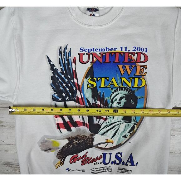 Vintage 9/11 Crew Neck Sweatshirt JERZEES Small 2001 United We Stand NYC USA - Picture 11 of 14